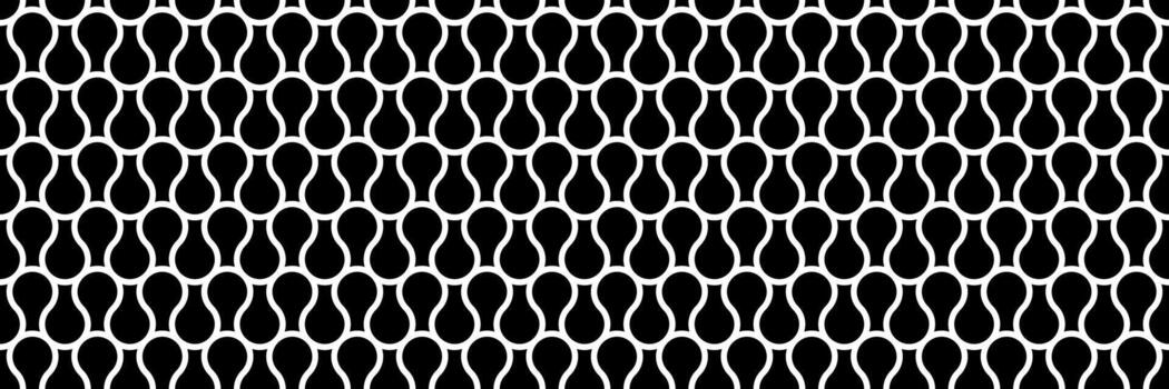 horizontal sin costura modelo de blanco doblado circulo líneas antecedentes en negro. vector