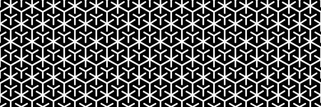 horizontal sin costura negro y blanco Tres formas línea en hexágono modelo para antecedentes. vector