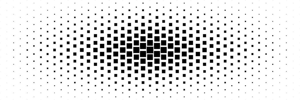 horizontal halftone of black square design for pattern and background. vector