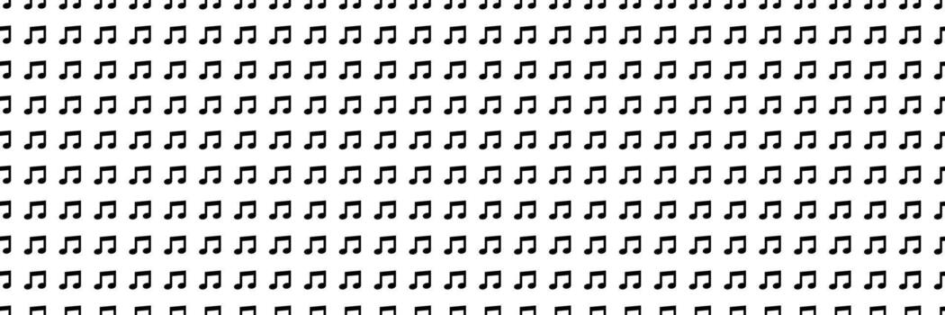 horizontal black halftone of musical note design for pattern and background. vector