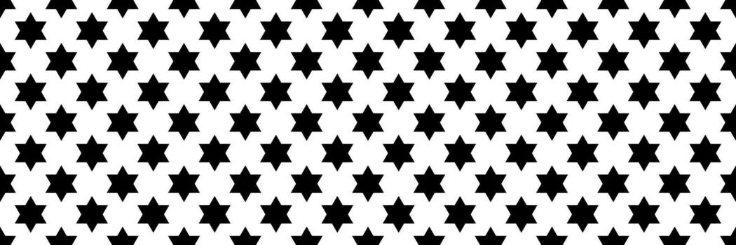 horizontal seamless of black six angles star for pattern and background. vector