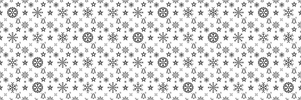 horizontal seamless black element of christmas for pattern and background. vector