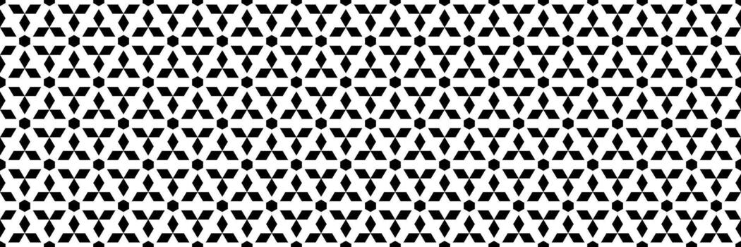 horizontal seamless of black diamond shape and hexagon design for pattern and background. vector