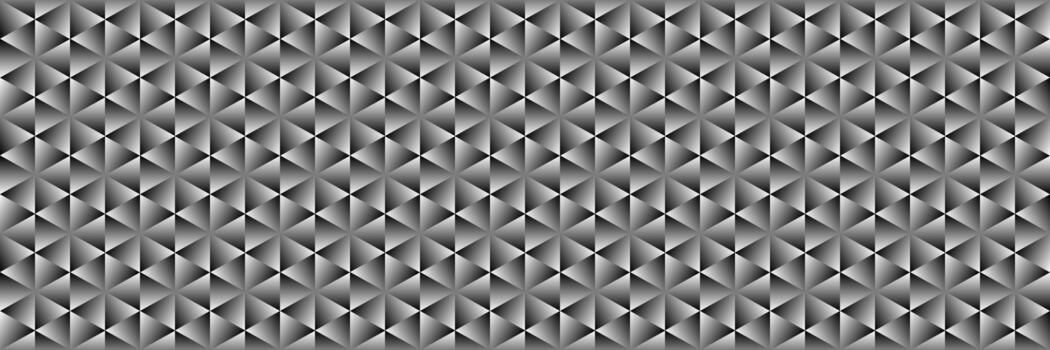 horizontal seamless elegant gradient black and white in triangle and hexagon pattern and background. vector