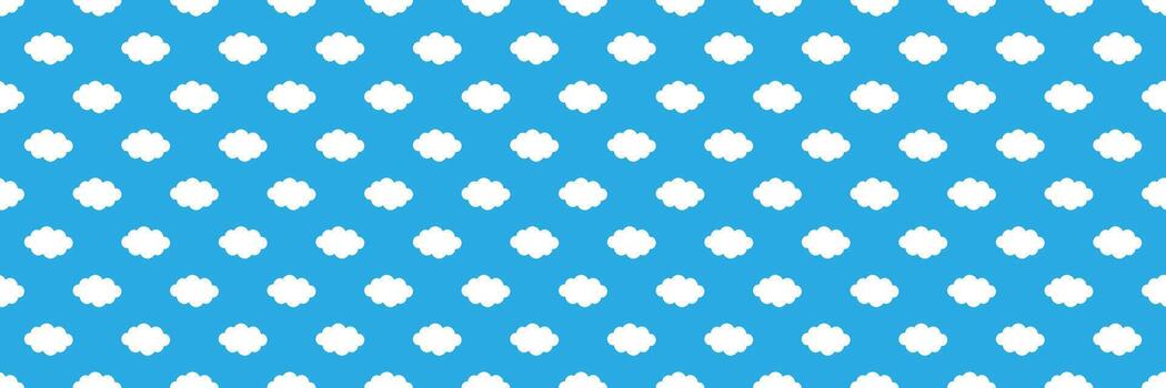 horizontal sin costura de blanco nubes en azul para modelo y antecedentes. vector