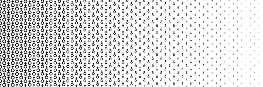 horizontal black halftone of male design for pattern and background. vector