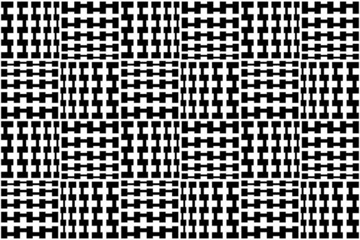 Black and white optical illusion pattern, monochrome repeating pattern vector
