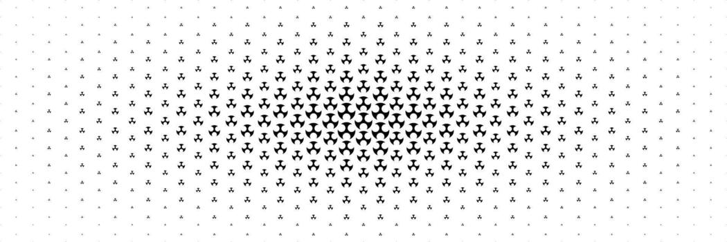 horizontal halftone of black circle design spread from center for pattern and background. vector