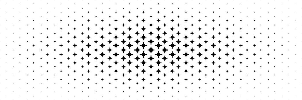 horizontal trama de semitonos de moderno negro agudo cruzado forma diseño untado desde centrar para modelo y antecedentes. vector