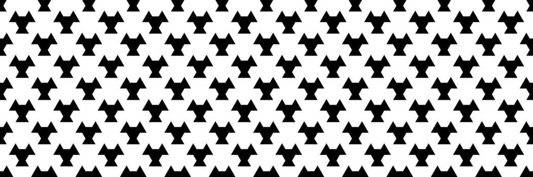 horizontal sin costura de negro triángulo y hexágono diseño en blanco para modelo y antecedentes. vector