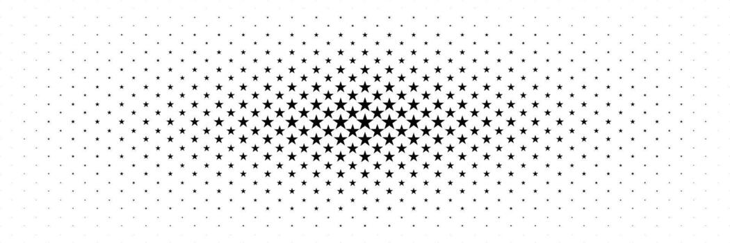 horizontal trama de semitonos de negro estrella diseño para modelo y antecedentes. vector