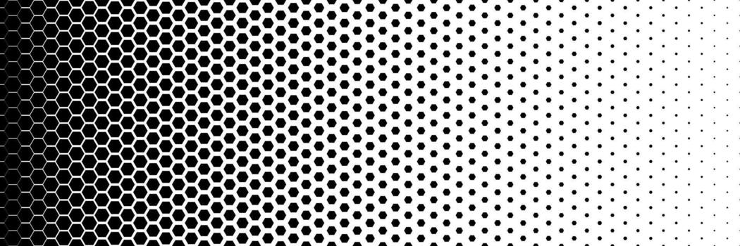 horizontal negro trama de semitonos de hexágono diseño para modelo y antecedentes. vector