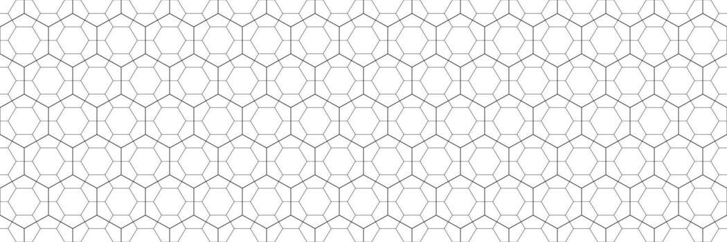 horizontal sin costura negro y blanco contorno hexágono para modelo y antecedentes. vector
