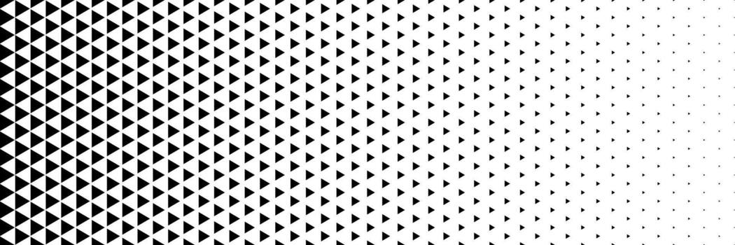 horizontal black halftone of triangle design for pattern and background. vector