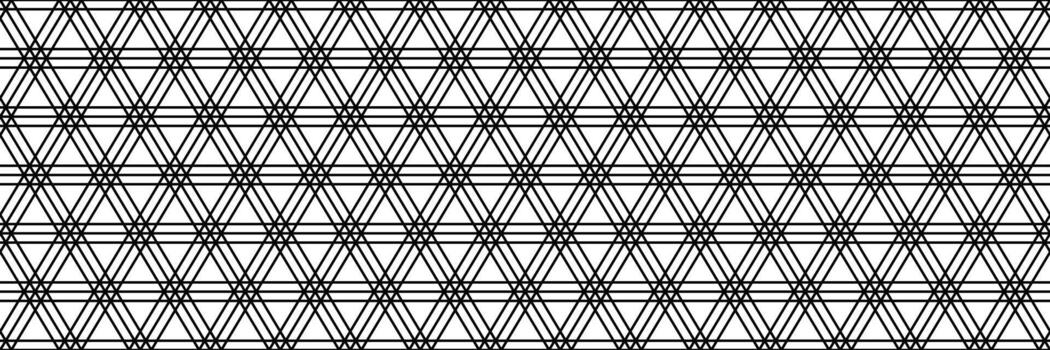 horizontal seamless outline black triangle and hexagon design for pattern and background. vector