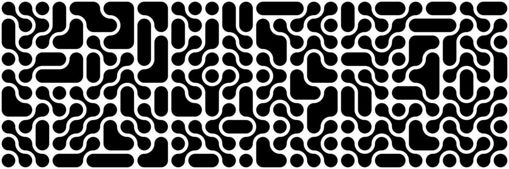 horizontal sin costura negro Derretido circulo modelo para diseño y antecedentes. vector