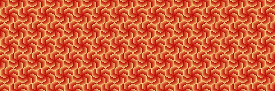 horizontal seamless gradient gold hexagon on red pattern for design and background. vector