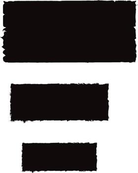 Three black rectangles with jagged edges on white background vector