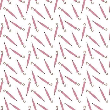 Closed umbrella repeat pattern for spring fashion wrapping paper and weather themed prints vector