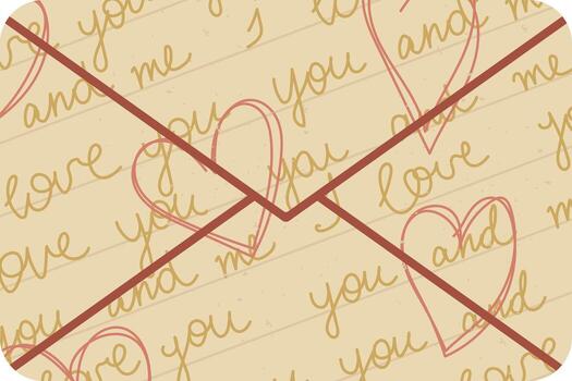 Romantic Envelope with Handwritten Script vector