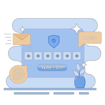 Illustration of Digital Account Security with Two-Step Authentication vector