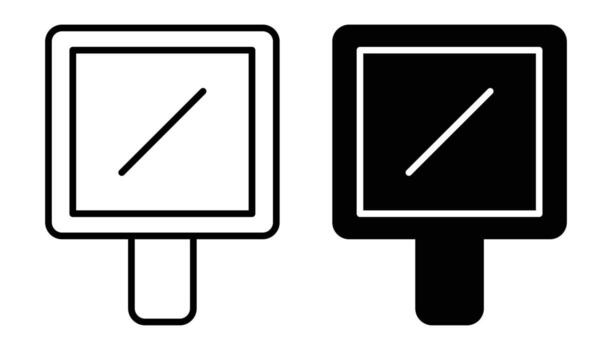 Black and White Minimalist Signage Icons for Graphic Design Usage vector