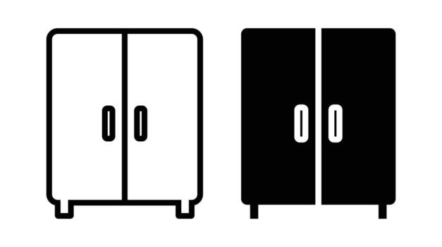 Minimalist Design of Open and Closed Cabinets in Black and White Style vector