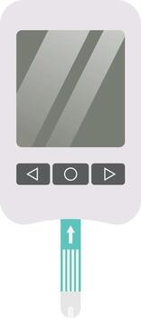 Glucose Meter Test Flat Illustration. Clean Icon Design Element on Isolated White Background vector