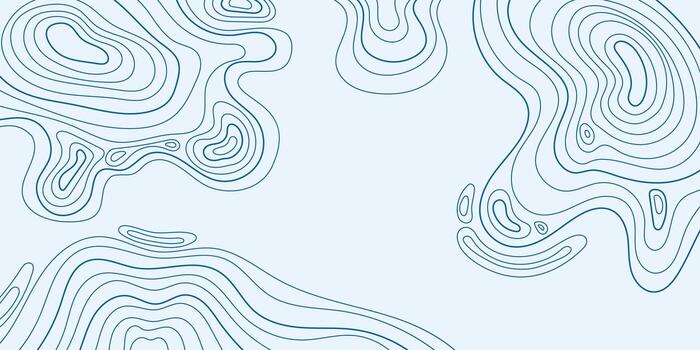 Topographic Mountain Relief Map with Abstract Wavy Contour Lines, Geographic Grid, and Landscape Texture Background vector