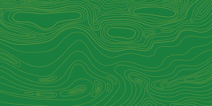 Green Topographic Green Landscape Map with Grid and Lines, Outline Terrain. Banner with geographic mountain relief. Wavy abstract contour background with cartography texture vector