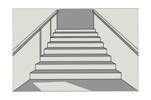 geométrico un escalera con pasamanos oscuridad escalera pasos liminal vector