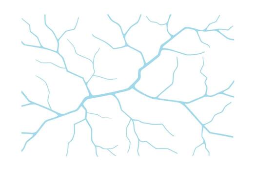 Abstract light blue branching pattern Glacial lines network vector