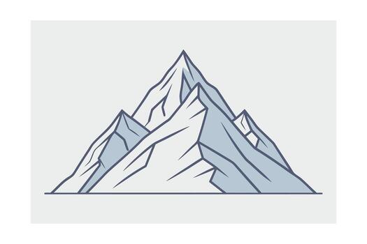 Stylized mountain range with sharp peaks shaded slopes mountains jagged Glacial vector