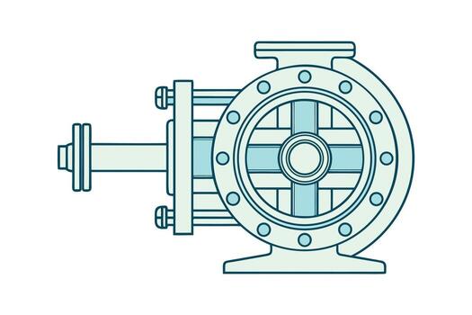 Technical a Centrifugal Pump with Flanges Impeller vector