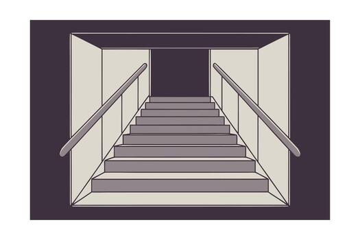 Staircase leading up with handrails dark opening at the top stairs steps Liminal vector