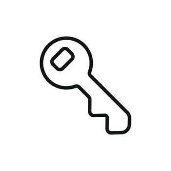 Key icon in line style for access, log in, and digital security visuals. vector