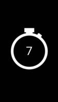 Vertical countdown timer animation with white stopwatch on black background. Numbers count down from 10 to 0. video