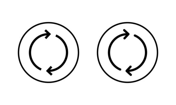 Sync arrow icon in circle line. Circular rotation symbol for refresh, reload, and update process vector