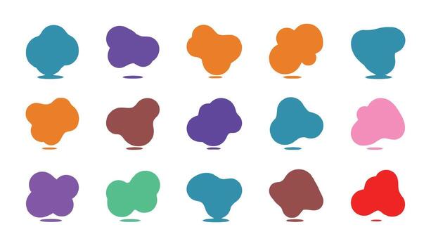 Collection of colorful abstract blob shapes vector