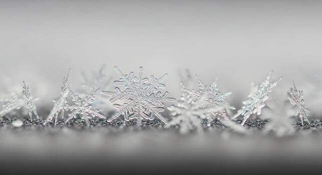 Close up of a glacial snowflake's intricate patterns and delicate crystalline structures on a textured surface photo
