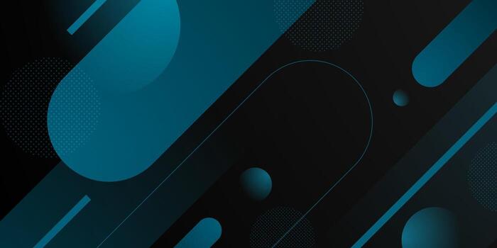 Abstract dark background with dynamic blue color shapes pattern design. Cool and trendy futuristic banner background. vector