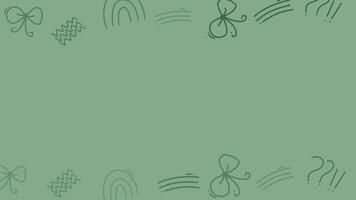 Minimal seamless green background animation with abstract line shapes forming border and smooth copy space center. video