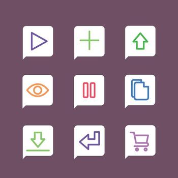 Collection of minimalist outline icons representing various functions, perfect for user interfaces and web design elements vector