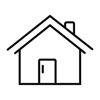 Home Button Icon Outline, Simple House Symbol for Website Homepage Navigation, Minimalist Real Estate and Property Graphic. vector