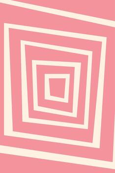 Distorted concentric square groovy pattern vector