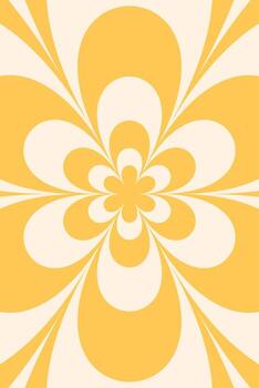 Concentric infinite flower groovy pattern vector
