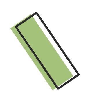 Groovy rectangular element geometric shape vector