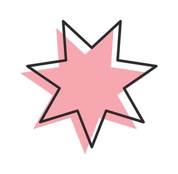 Star shape groovy minimal element vector