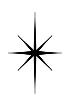 Blinking starlight simple doodle element vector