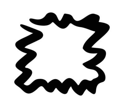 Wavy linear square shape scribble vector